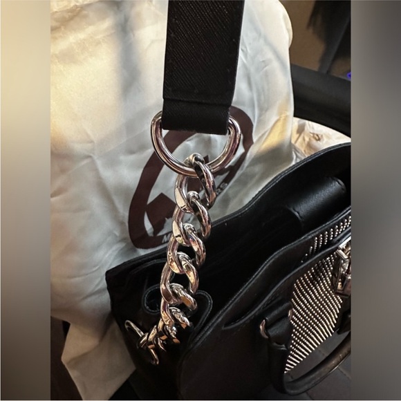 Michael Kors Hamilton Studded Extra Large Black Leather - Picture 4 of 5